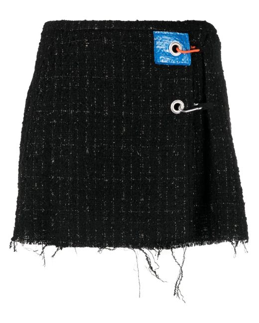 Heron Preston carabiner-fastening tweed miniskirt