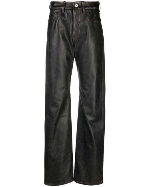 Heron Preston high-waisted leather trousers