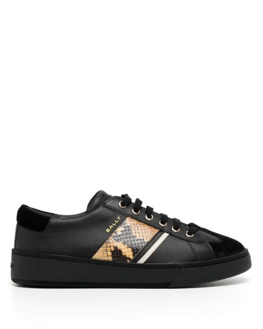 Bally python-print panelled low-top sneakers