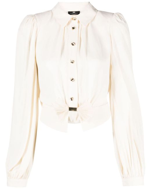 Elisabetta Franchi bow-embellished cropped blouse