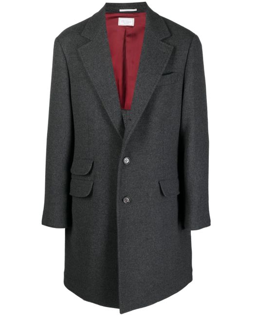 Brunello Cucinelli double-flap pocket wool-blend coat