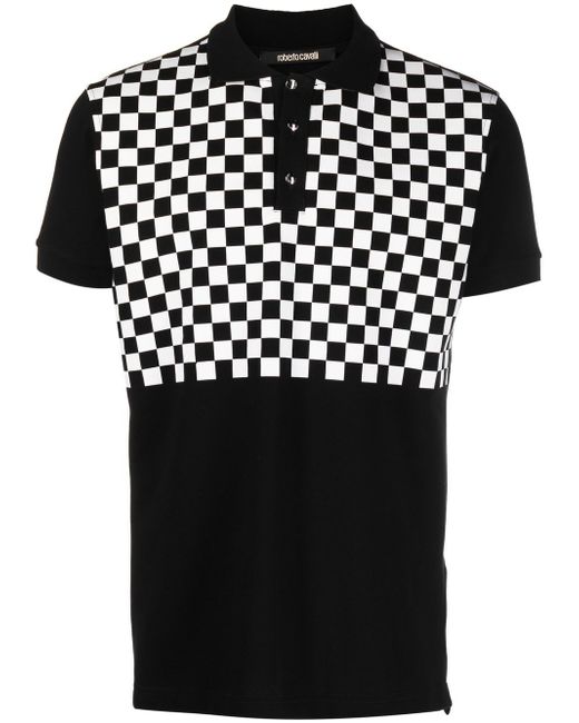 Roberto Cavalli checkerboard-print polo shirt