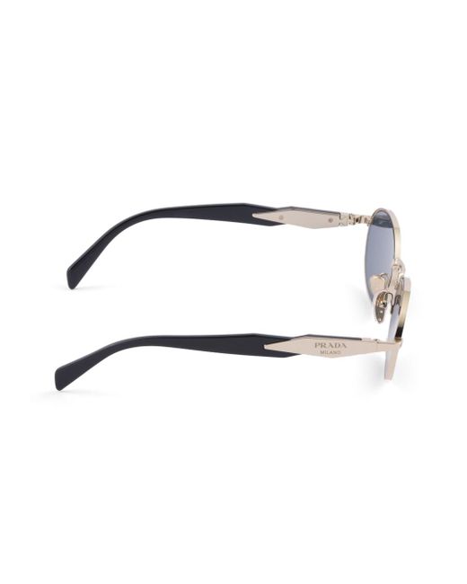Prada logo-engraved oval-frame tinted sunglasses