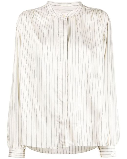 Isabel Marant striped band-collar shirt