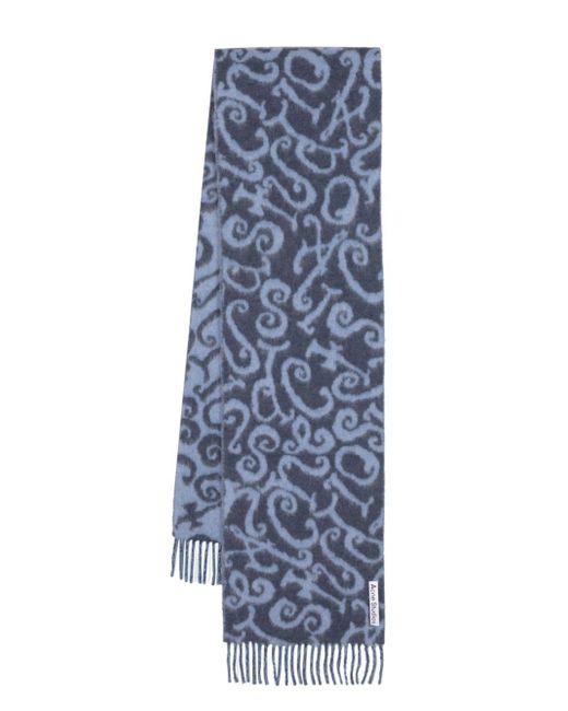 Acne Studios abstract-pattern fringed scarf