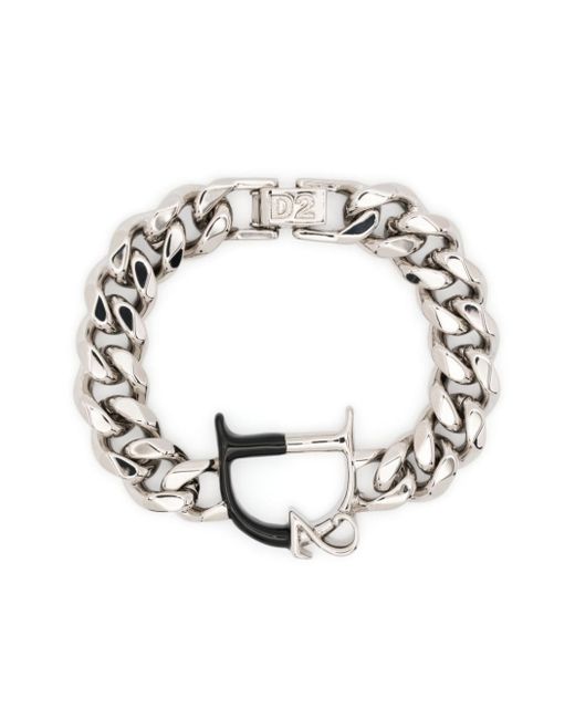 Dsquared2 Statement logo-charm chain bracelet