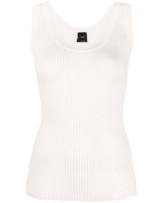 Pinko round-neck ribbed-knit top