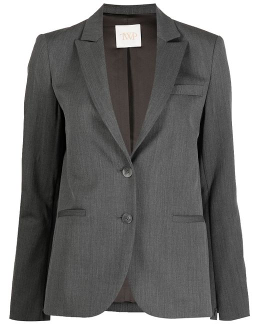Twp notched-lapels single-breasted blazer