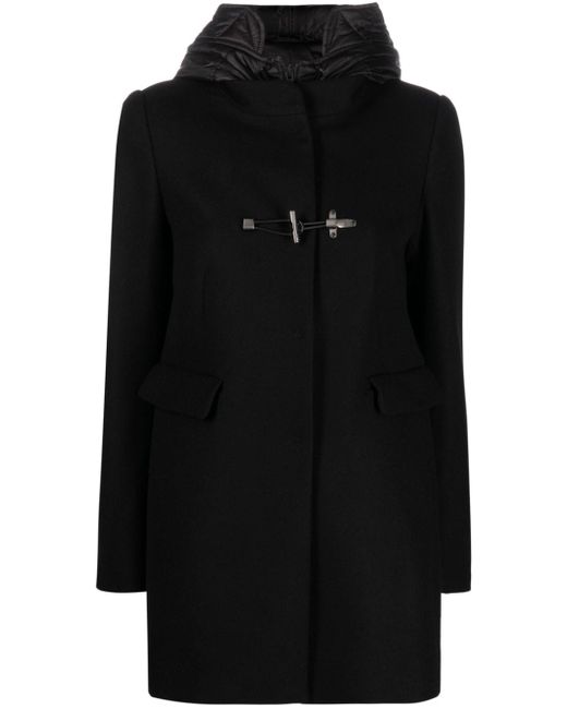 Fay toggle-fastening hooded coat