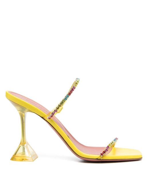Amina Muaddi Gilda 95 crystal-embellished sandals