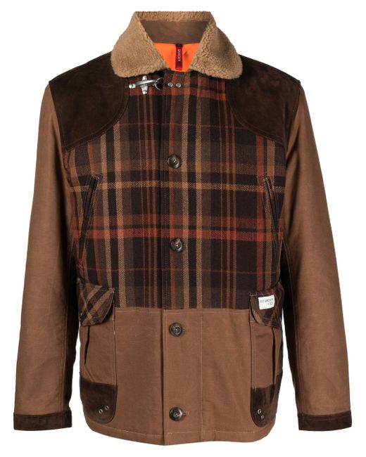 Fay plaid-pattern field jacket