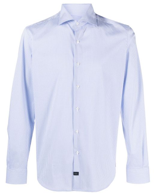 Fay spread-collar button-up shirt