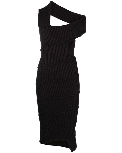Mm6 Maison Margiela ribbed-knit asymmetric dress