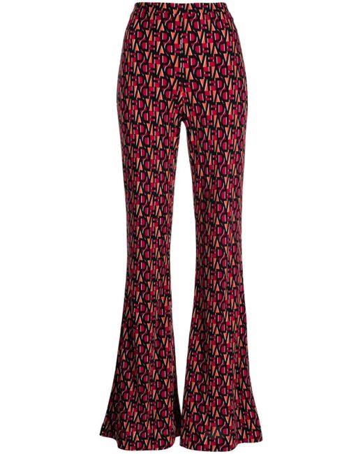 Diane von Furstenberg geometric-pattern flared trousers
