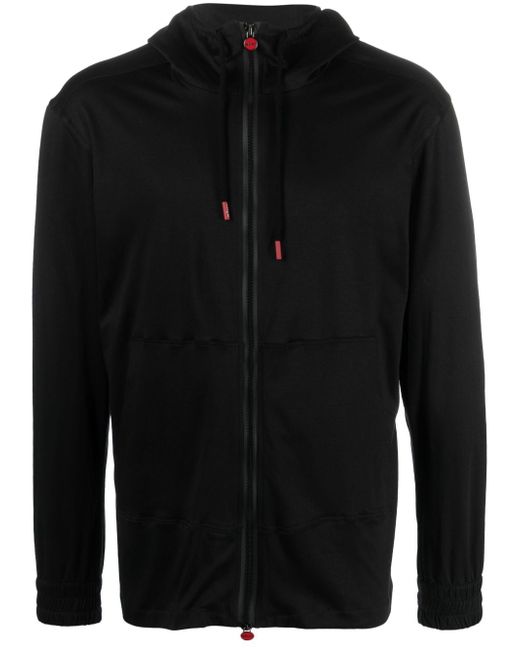 Kiton logo-charm hooded jacket