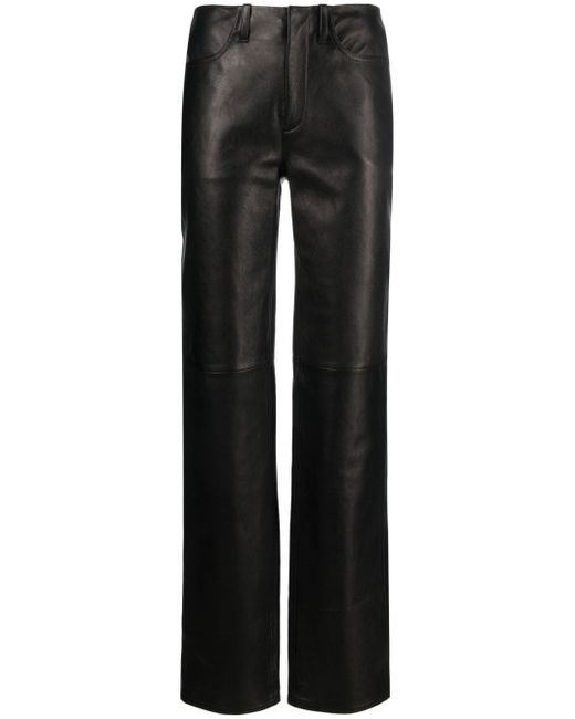 Alexander Wang mid-rise straight-leg leather trousers
