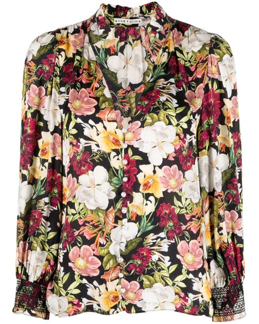 Alice + Olivia Reilly floral-print blouse