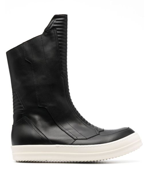 Rick Owens round-toe leather boots