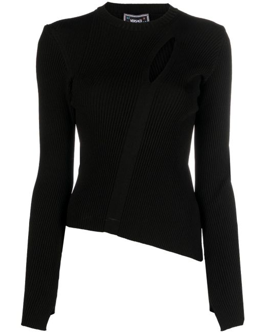 Versace cut-out-detailing asymmetric jumper