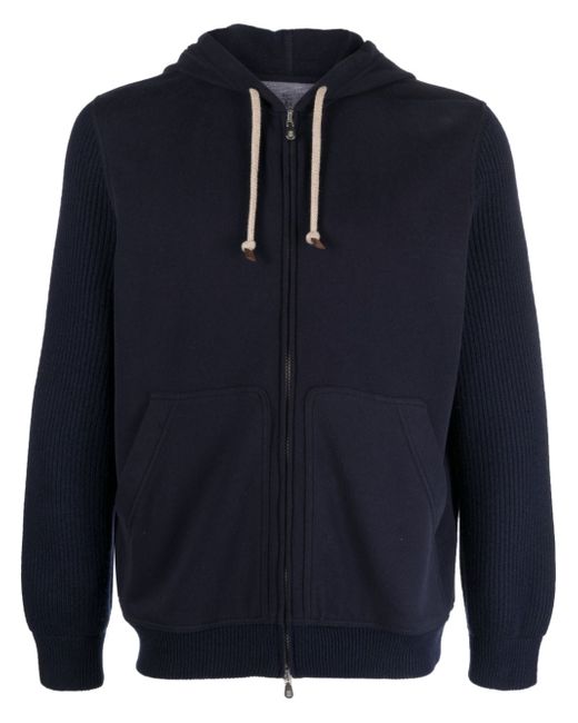 Brunello Cucinelli zip-up cotton-blend hoodie