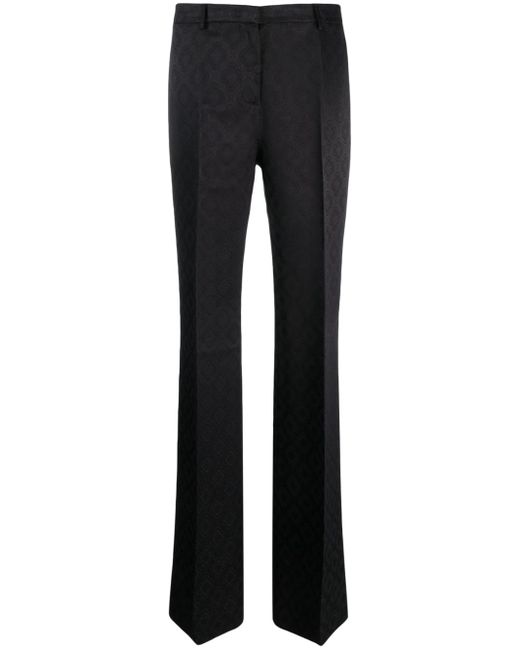 Etro floral-jacquard flared satin trousers