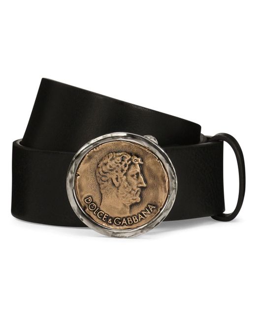 Dolce & Gabbana coin buckle leather belt