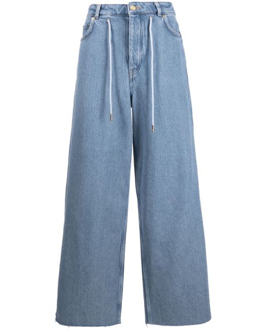 Ganni wide-leg drawstring jeans