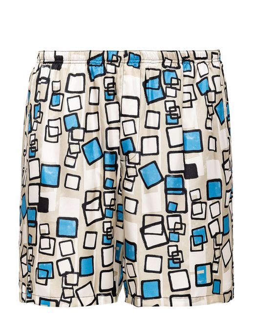 Prada geometric-print swim shorts