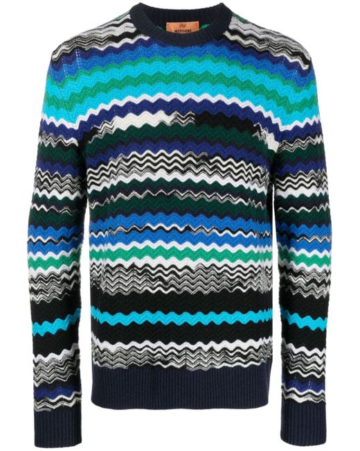 Missoni zigzag-woven wool-blend jumper