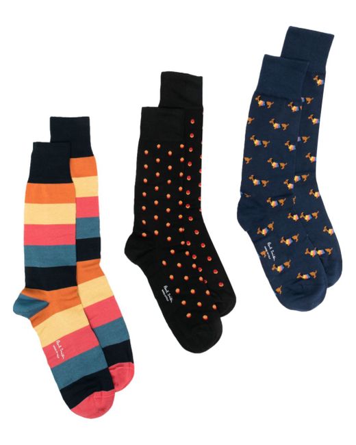 Paul Smith set-of-three printed socks