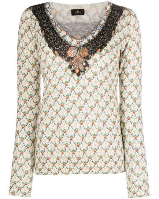 Etro -print knitted top