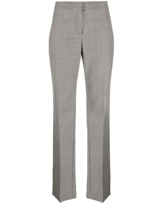 Alexander McQueen houndstooth-pattern high-waisted trousers