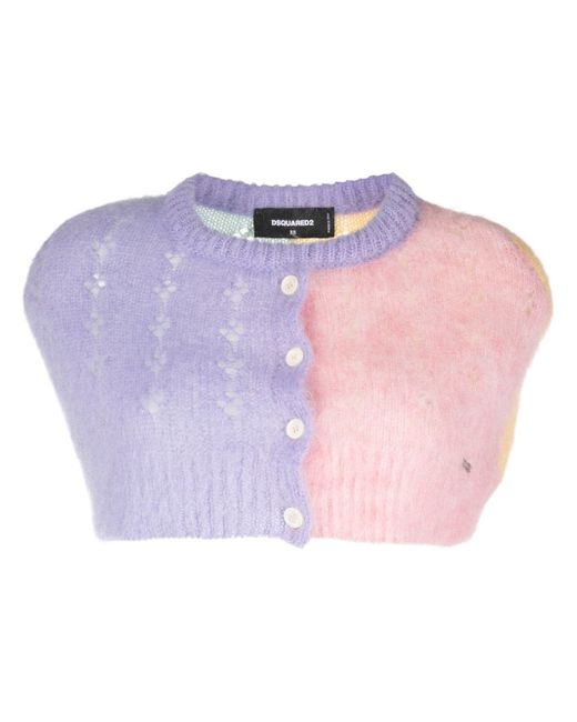 Dsquared2 pointelle-knit brushed top