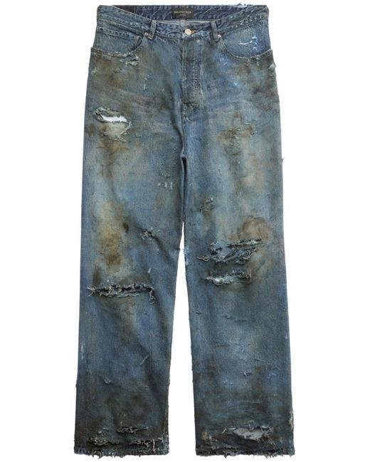 Balenciaga distressed wide-leg jeans