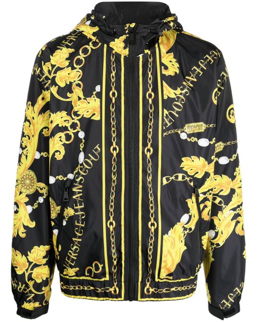 Versace Jeans Couture baroque-print hooded jacket
