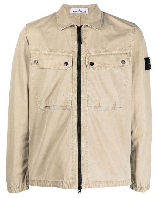 Stone Island Compass-patch shirt jacket