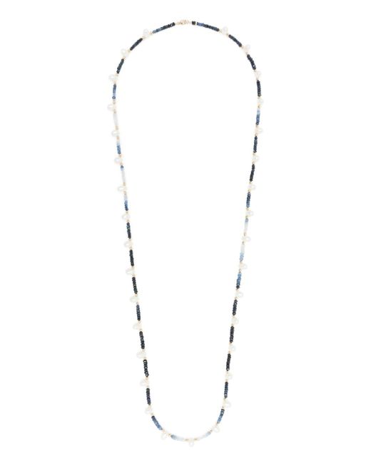 Jia Jia 14kt yellow gold Arizona sapphire and pearl beaded necklace