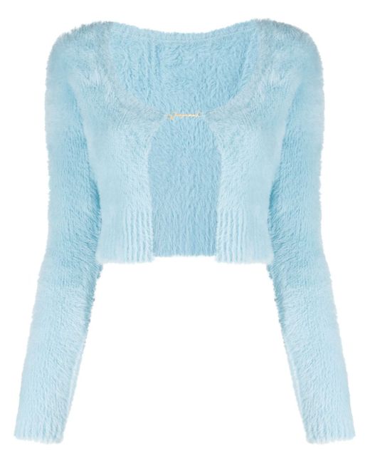 Jacquemus La Maille logo-charm cropped knitted cardigan