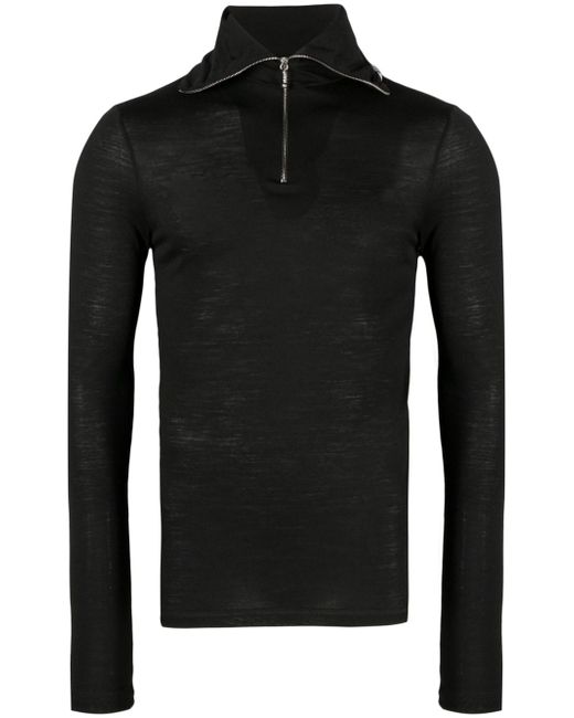 Jil Sander logo-print zip-detail sweatshirt