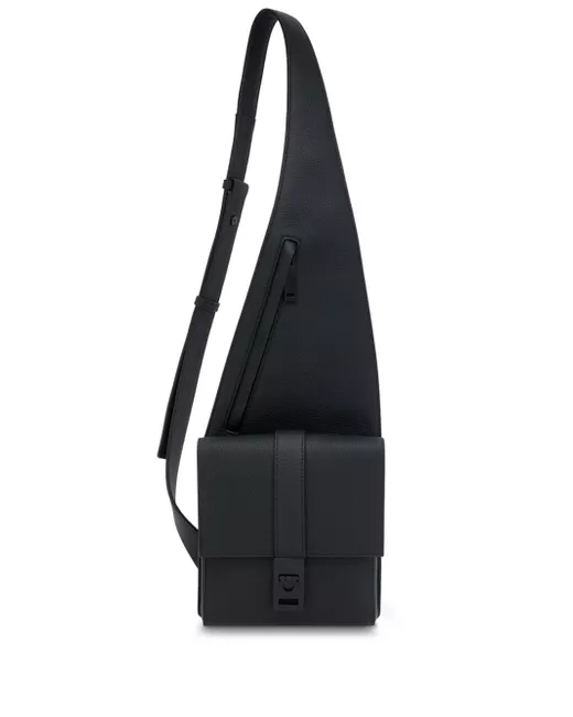 Ferragamo asymmetric faux-leather messenger bag