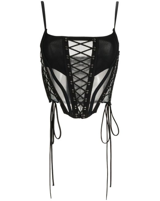 Monse lace-up sheer bustier top