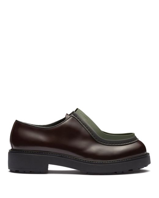 Prada opaque brushed-leather lace-up shoes