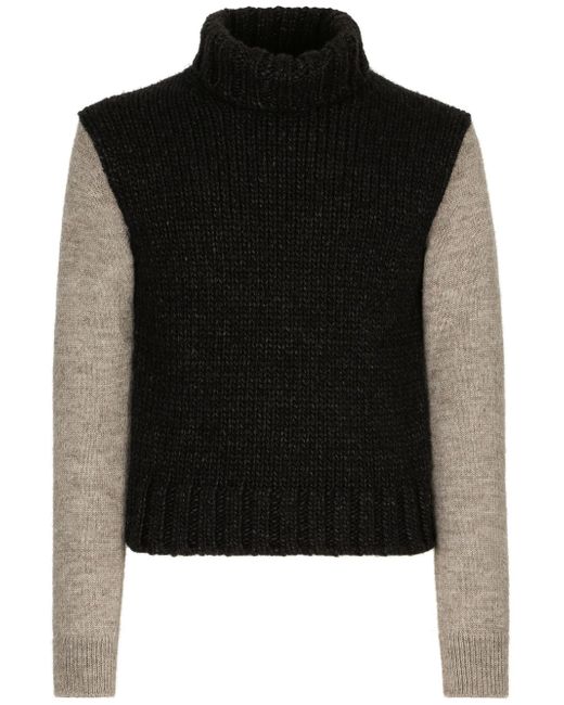 Dolce & Gabbana high-neck chunky-knit jumper