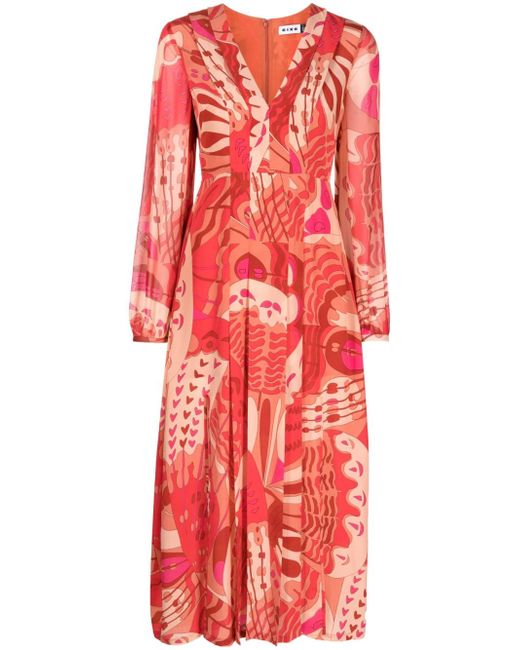 rixo Camellia patterned-jacquard midi dress