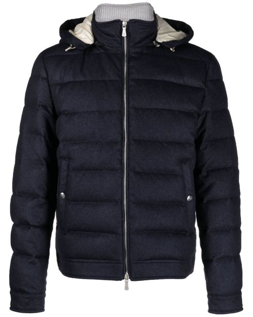Eleventy hooded zip-up padded jacket