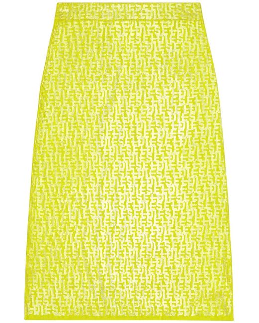 Diesel monogram-print knitted midi skirt