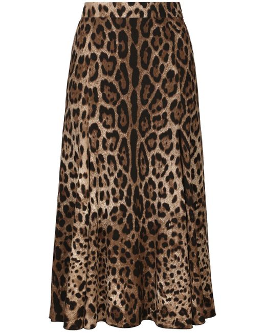 Dolce & Gabbana leopard-print high-waisted skirt