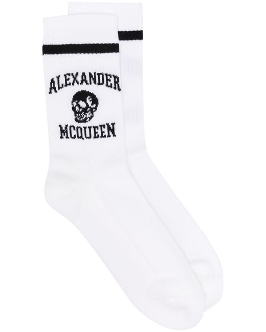 Alexander McQueen logo-intarsia skull socks