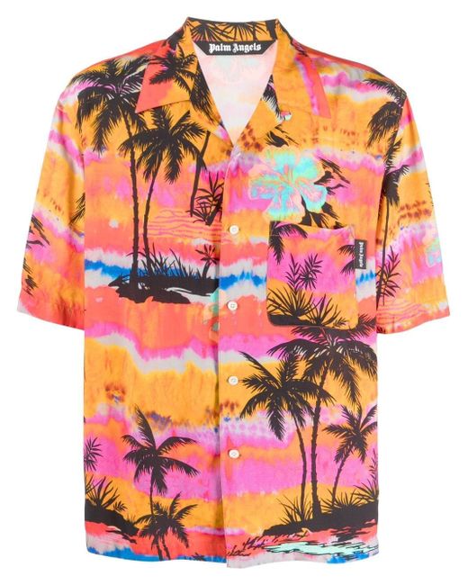 Palm Angels palm tree-print shirt