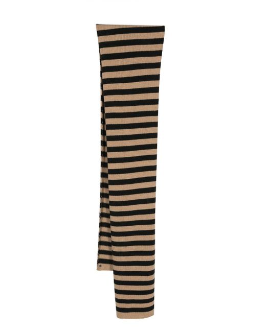 Semicouture striped intarsia-knit scarf